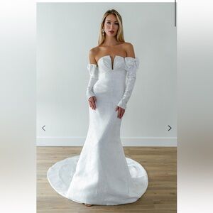 WTOO by Watters wedding dress, #12253 Noor with sleeves; Anthropologie